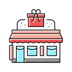 gift shop shop color icon vector. gift shop shop sign. isolated symbol illustration