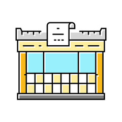 paper shop store color icon vector. paper shop store sign. isolated symbol illustration