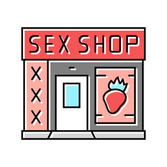 sex shop store color icon vector. sex shop store sign. isolated symbol illustration