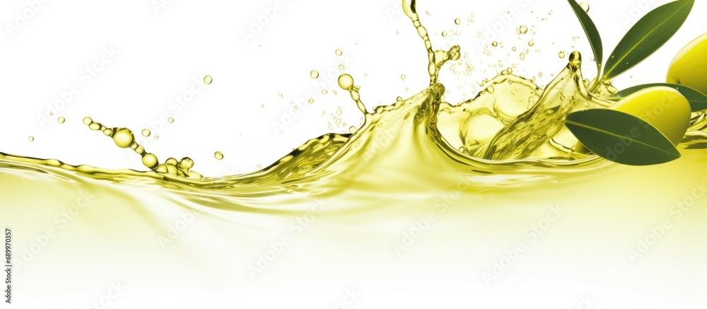 Sticker isolated white background with olive oil splash.