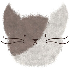 Cute fluffy animal elements, cute animal illustrations