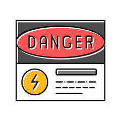danger electricity color icon vector. danger electricity sign. isolated symbol illustration