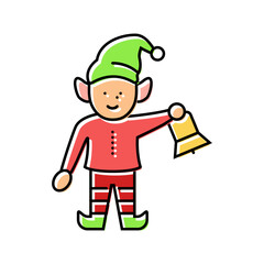elf cute xmas color icon vector. elf cute xmas sign. isolated symbol illustration