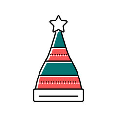 hat elf cute holiday color icon vector. hat elf cute holiday sign. isolated symbol illustration