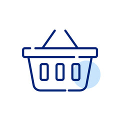 Shopping basket. Pixel perfect, editable stroke icon