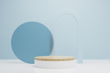 minimal podium background in blue tone, minimal podium background for product presentation