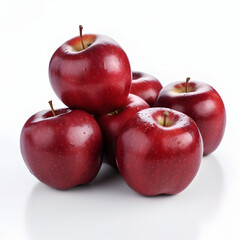 Red Delicious Apples, red apples, realistic, white background, generative ai