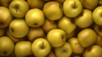 Golden Delicious Apples, green apples, realistic, seamless background, generative ai