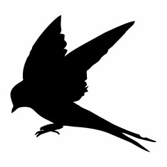 silhouette of a black bird in flight