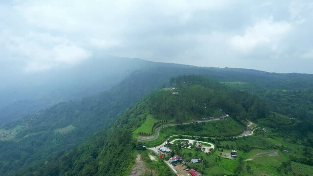 aerial view of the natural atmosphere of Agam Puncak Lawang Regency, West Sumatra