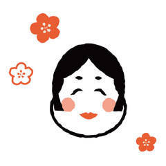 お多福　シンプルなイラスト素材