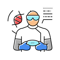 geneticist worker color icon vector. geneticist worker sign. isolated symbol illustration