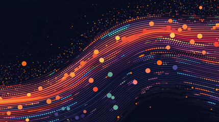 Dynamic waves mesmerizing abstract technology background, featuring dotted waves in a seamless dance of innovation and futuristic elegance