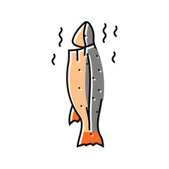 fish smoked color icon vector. fish smoked sign. isolated symbol illustration