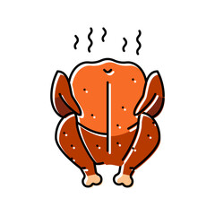 chicken smoked color icon vector. chicken smoked sign. isolated symbol illustration