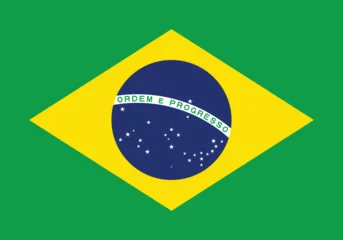 Fotobehang Flag Of Brazil, Brazil  flag vector  illustration, National flag of Brazil, © Nitu