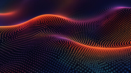 Dynamic waves mesmerizing abstract technology background, featuring dotted waves in a seamless dance of innovation and futuristic elegance