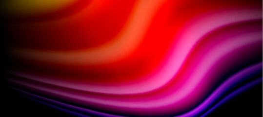 Rainbow color wave lines on black. Techno or business abstract background for posters, covers, banners, brochures, websites