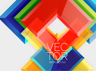 Arrow square geometric vector abstract background