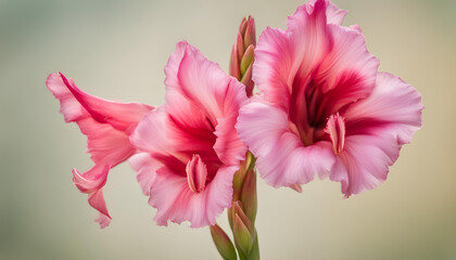 Obraz na płótnie Canvas Pink gladiolus flower with isolated with soft background