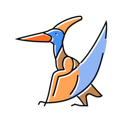 pteranodon dinosaur animal color icon vector. pteranodon dinosaur animal sign. isolated symbol illustration © vectorwin