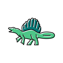 Fototapeta premium spinosaurus dinosaur animal color icon vector. spinosaurus dinosaur animal sign. isolated symbol illustration