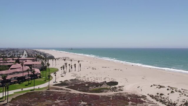 The Beach at Oxnard Shores in Ventura, California - Beautiful Drone Footage of a Sunny Day and Pacific Ocean