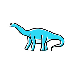 brontosaurus dinosaur animal color icon vector. brontosaurus dinosaur animal sign. isolated symbol illustration