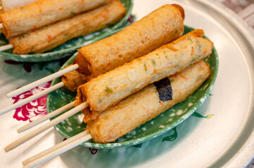 Korean street food snack. Fish cake