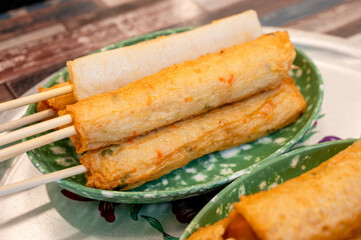 Korean street food snack. Fish cake