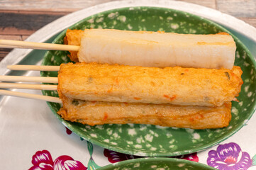 Korean street food snack. Fish cake