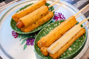 Korean street food snack. Fish cake