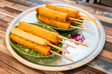 Korean street food snack. Fish cake
