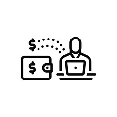 Black line icon for income 