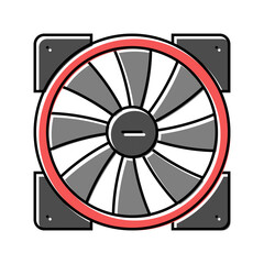 fans gaming pc color icon vector. fans gaming pc sign. isolated symbol illustration