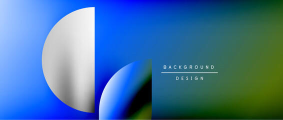 Bright color circle and round element minimal geometric abstract background for posters, covers, banners, brochures, websites