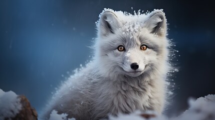 Close-up of an arctic fox, Generative AI - obrazy, fototapety, plakaty