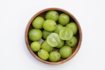 Shine muscat grape on white background.