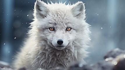 Close-up of an arctic fox, Generative AI - obrazy, fototapety, plakaty