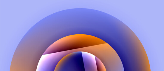 Glossy metal glowing circles geometric background. Minimal abstract composition. Vector illustration For Wallpaper, Banner, Background, Card, Book Illustration, landing page