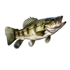 Naklejka premium Bass fish on transparent background