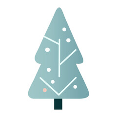 christmas pine tree minimal flat style cartoon . Merry Christmas and Happy New Year. Vector illustration isolated.