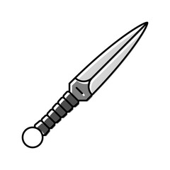 kunai weapon military color icon vector. kunai weapon military sign. isolated symbol illustration