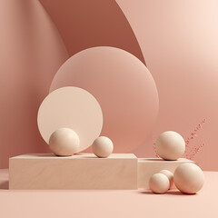 Beautiful 3D background with abstract geometric composition. Mockup, template to present your product