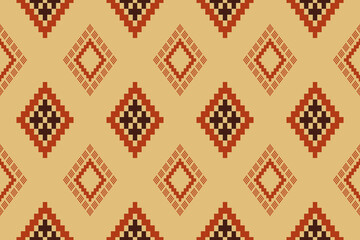 Nature vintages cross stitch traditional ethnic pattern paisley flower Ikat background abstract Aztec African Indonesian Indian seamless pattern for fabric print cloth dress carpet curtains and sarong