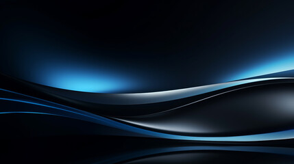 dark blue wave background. luxury glowing lines curved overlapping on dark blue background. Template premium wave design.