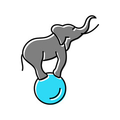 elephant carnival vintage show color icon vector. elephant carnival vintage show sign. isolated symbol illustration