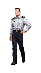 Airline pilot illustration 