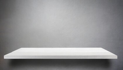 Contemporary Interiors: White Shelf on Subtle Grey Background