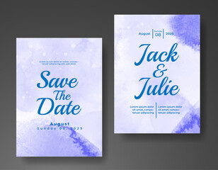 Wedding invitation with abstract watercolor background